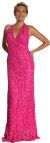 Halter-Neck Formal Prom Dress with Bare Back in Fuchsia